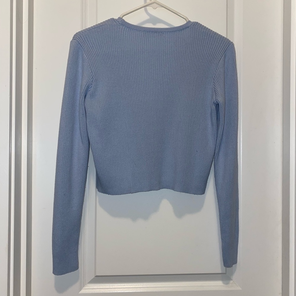 Blue Button Down Sweater, Barely Worn! - image 2